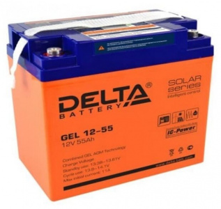 ���� ������ �������������� ������� Delta GEL 12-55 (12V / 55Ah) ��������-�������� ������������