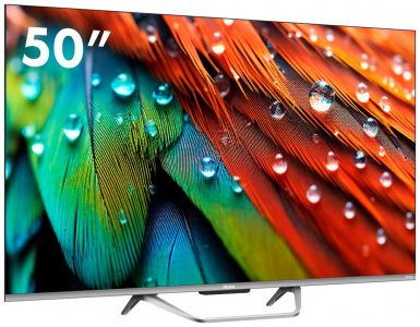 ��-��������� Haier Smart TV S4 50" , QLED, 4K Ultra HD, �����, ����� ��, Android TV