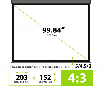 ���� ������ ����� ��� ��������� Cactus 152x203�� Wallscreen CS-PSW-152X203-SG grey ��������-�������� ������������