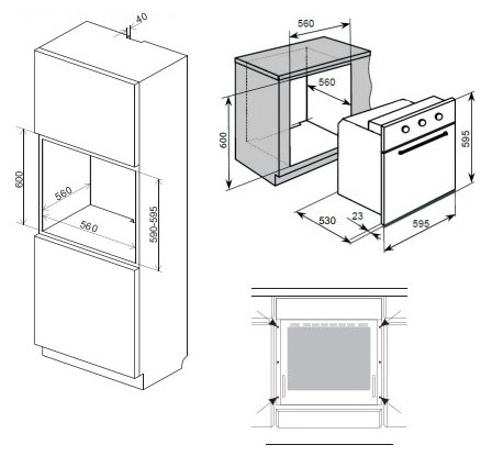 Монтаж встраиваемого духового шкафа
