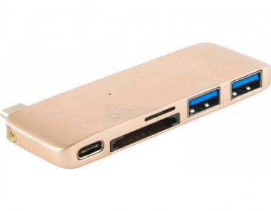  Red Line Multiport adapter 5 in 1 USB Type-C, golden