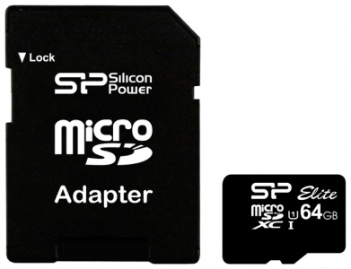     Silicon Power ELITE microSDXC 64GB + SD-adapter - 