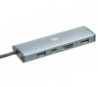   USB- Digma HUB-2U3.0CR-UC-G grey - 