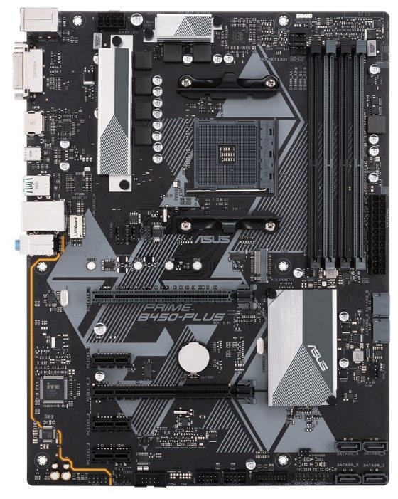 Материнская плата Asus Prime B450-Plus ATX, чипсет AMD B450 • 1x AM4 ...