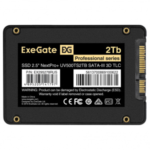 SSD-���������� ExeGate 2Tb 2.5" NextPro+ UV500TS2TB (SATA-III, 3D TLC) EX295278RUS