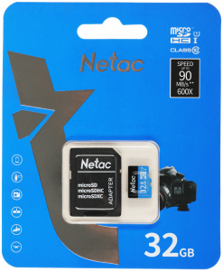 ���� ������ ����� ������ Netac MicroSD card P500 Standard 32GB, retail version w/SD adapter (NT02P500STN-032G-R) ������ ��������-�������� ������������