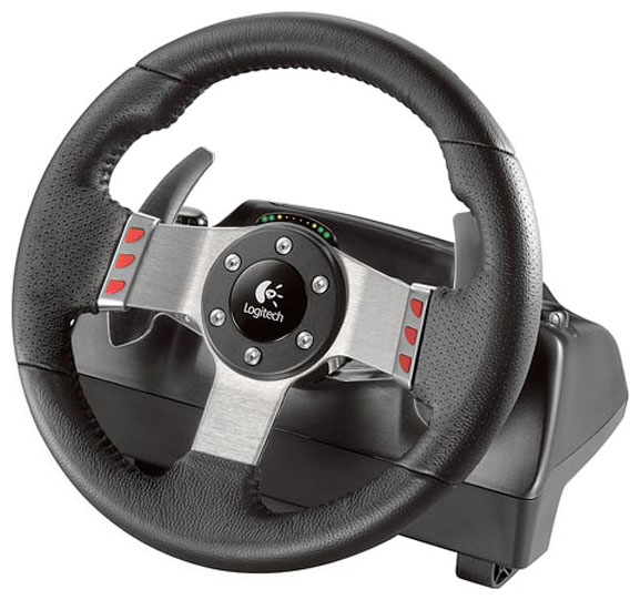 Руль Logitech G27 Racing Wheel ПК, PS3, PS2, кол-во кнопок: 18, педали:  газ, тормоз, сцепление, коробка передач: есть, 6-ти скоростная