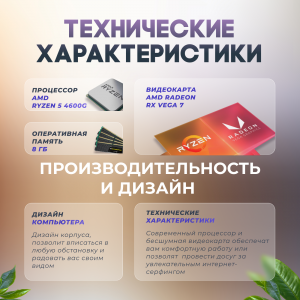 ���������� ��������� TopComp AK 121991077 AMD Ryzen 5 4600G/8/SSD 480/Vega 7/Win10 Pro