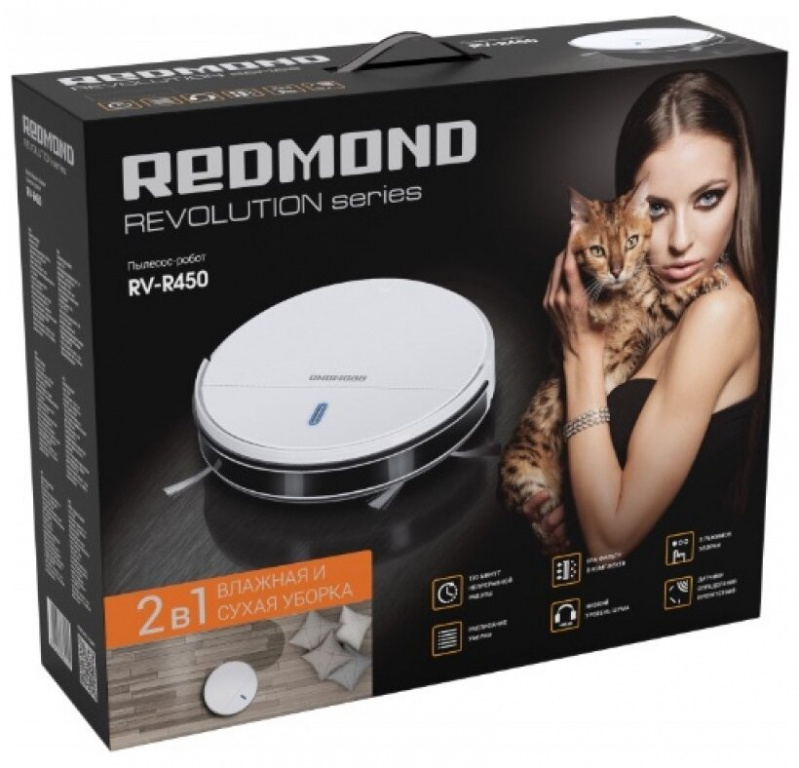 Как разобрать робот пылесос редмонд Робот-пылесос Redmond RV-R450 white уборка сухая и влажная (работа 120 мин), дат