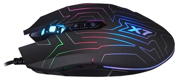 Мышь A4Tech Oscar Neon Gaming Mouse X77 Black USB оптическая светодиодная  проводное, USB • кнопок 7 • для правой и левой рук — купить за 1688 руб.