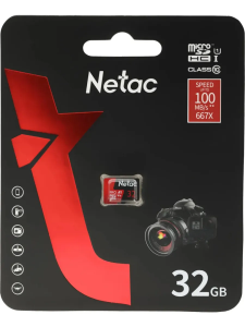 ���� ������ ����� ������ Netac P500 Extreme PRO 32GB MicroSDHC V10/A1/C10 up to 100MB/s (NT02P500PRO-032G-S) ������ ��������-�������� ������������
