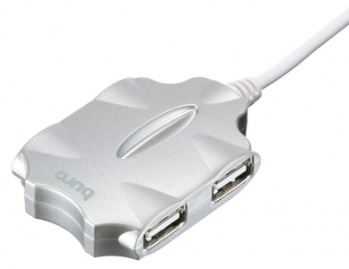���� ������ USB-��� USB 2.0 Buro BU-HUB4-0.5-U2.0-Candy, silver ��������-�������� ������������