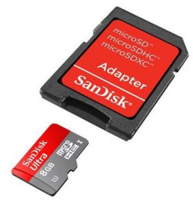     Sandisk Ultra microSDHC 8Gb UHS-I + SD- - 