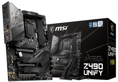 Материнская плата MSI MEG Z490 UNIFY ATX, чипсет Intel Z490 • LGA1200 • 4x DDR4 (до 128 Гб), Bluetooth: есть — купить за 26600 руб.