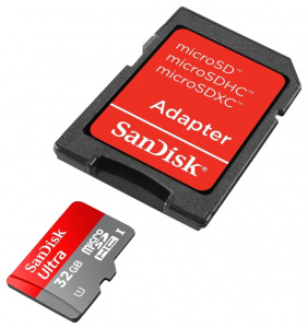 Фото товара Карта памяти Sandisk Ultra microSDHC 32Gb UHS-I + SD-адаптер, Imaging интернет-магазина ТопКомпьютер