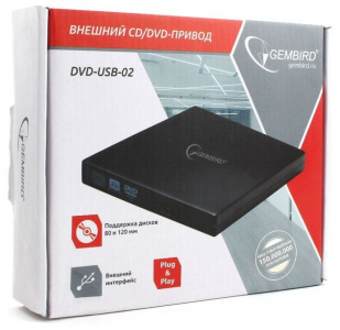 ���� ������ ���������� ������ Gembird DVD+/-RW Gembird DVD-USB-02 ext RTL, black ��������-�������� ������������