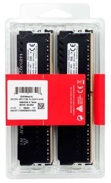Оперативная память HyperX FURY HX426C16FB3K4/64 4х16Gb 2666Mhz DDR4, 64 Гб  (2666 МГц), модулей 4 • DIMM